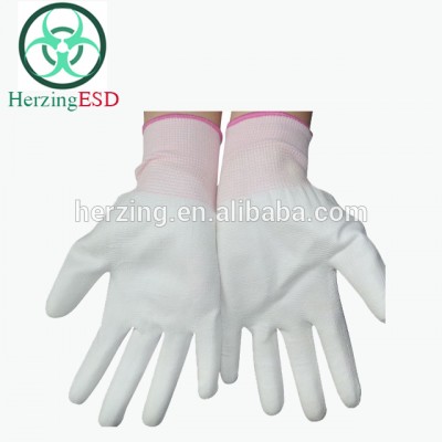 Lint Free Conductive Seamless Knit Nylon ESD Gloves