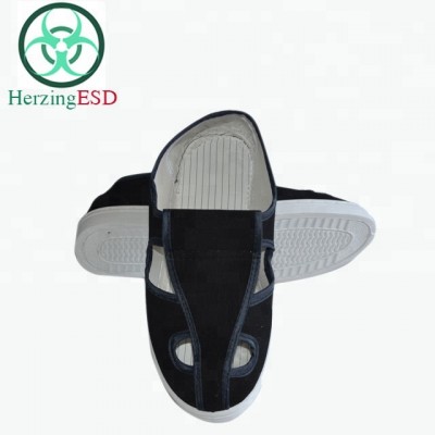 ESD White Cleanroom Safety Shoes Cloth Cover 4 Eyes Shoes